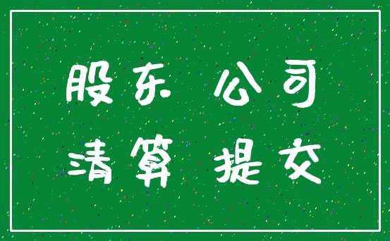 股东 公司_清算 提交