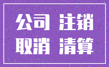 公司 注销_取消 清算