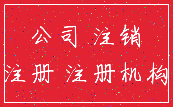 公司 注销_注册 注册机构
