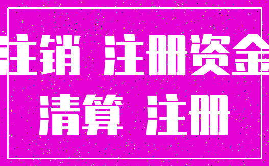 注销 注册资金_清算 注册