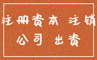 注册资本 注销_公司 出资