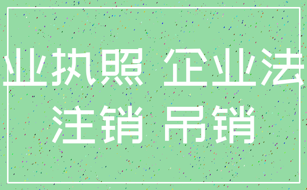 营业执照 企业法人_注销 吊销