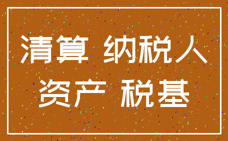 清算 纳税人_资产 税基