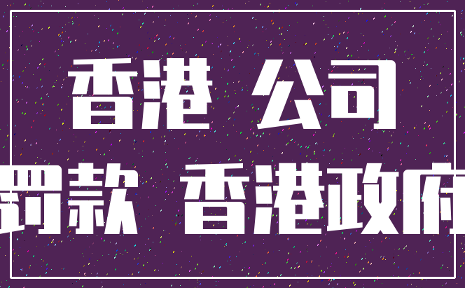 香港 公司_罚款 香港政府