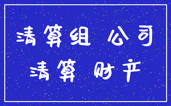 清算组 公司_清算 财产