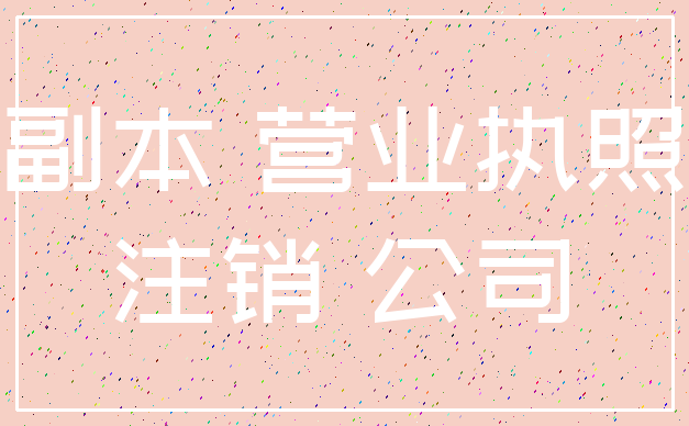 副本 营业执照_注销 公司