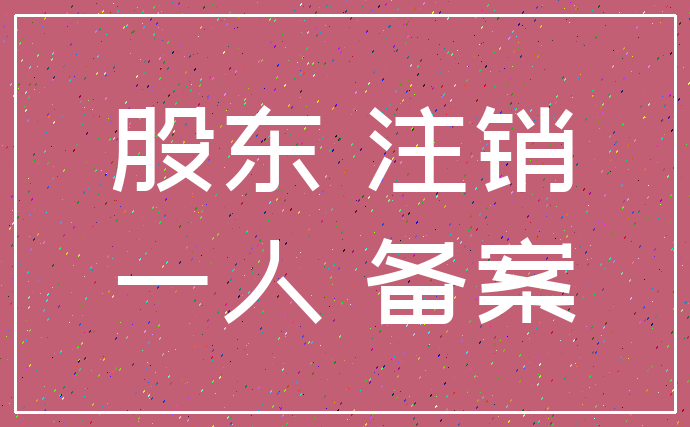 股东 注销_一人 备案