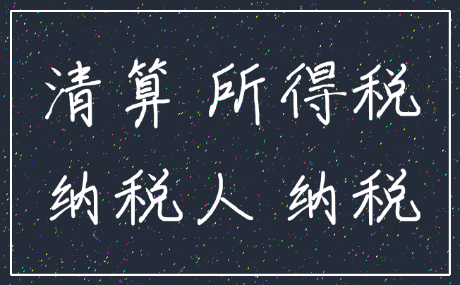 清算 所得税_纳税人 纳税