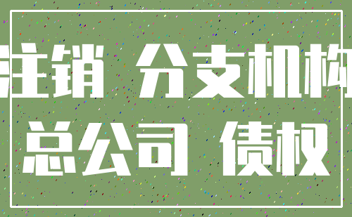 注销 分支机构_总公司 债权