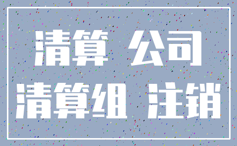 清算 公司_清算组 注销