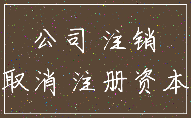 公司 注销_取消 注册资本