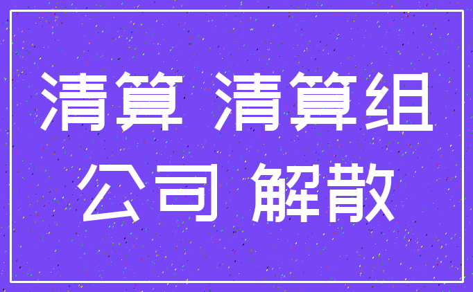 清算 清算组_公司 解散