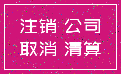 注销 公司_取消 清算