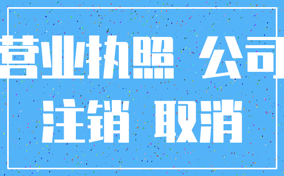 营业执照 公司_注销 取消