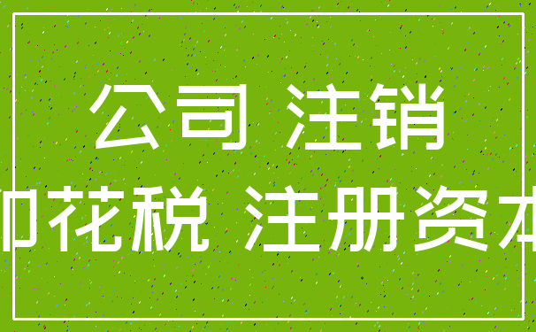 公司 注销_印花税 注册资本