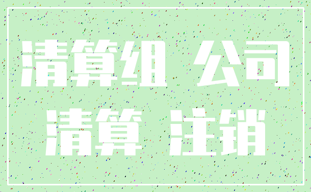 清算组 公司_清算 注销
