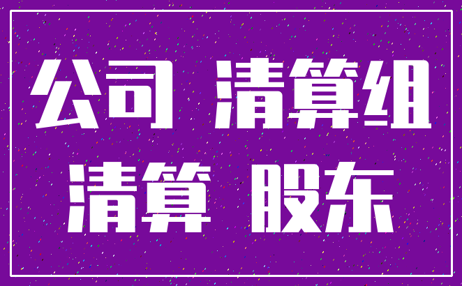 公司 清算组_清算 股东