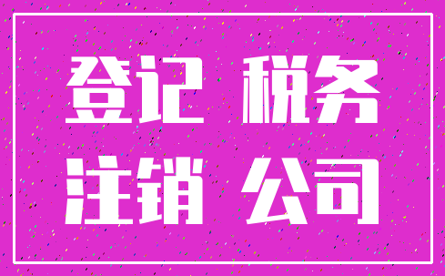 登记 税务_注销 公司