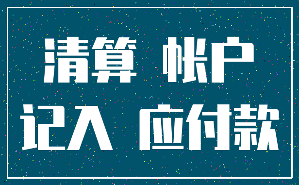 清算 帐户_记入 应付款