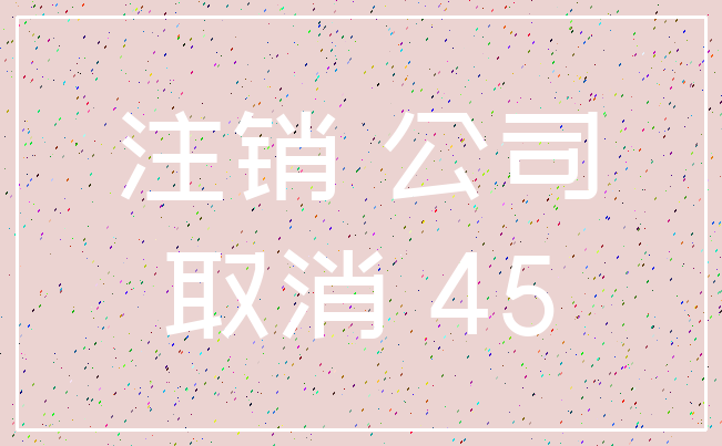 注销 公司_取消 45