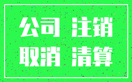 公司 注销_取消 清算
