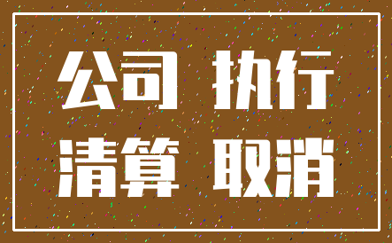 公司 执行_清算 取消