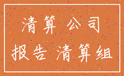 清算 公司_报告 清算组