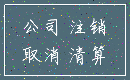 公司 注销_取消 清算