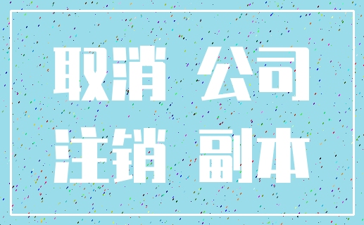 取消 公司_注销 副本