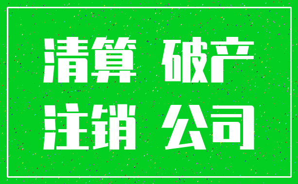 清算 破产_注销 公司