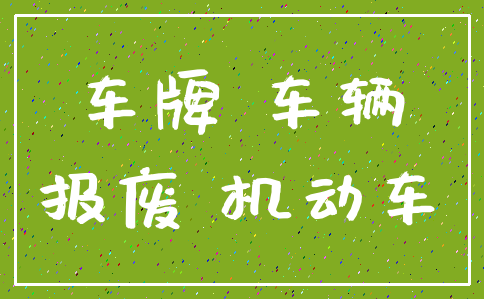 车牌 车辆_报废 机动车