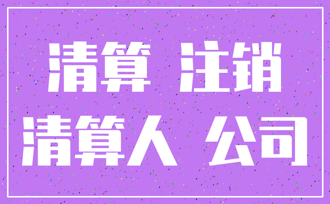 清算 注销_清算人 公司