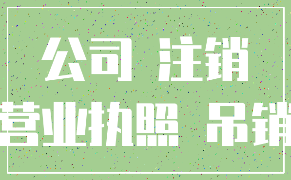 公司 注销_营业执照 吊销