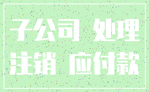 子公司 处理_注销 应付款