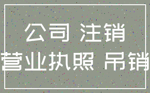 公司 注销_营业执照 吊销