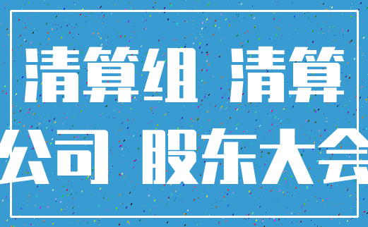 清算组 清算_公司 股东大会