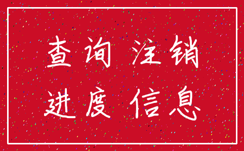 查询 注销_进度 信息