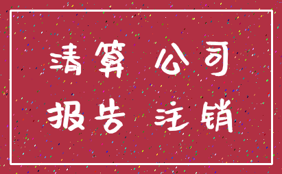 清算 公司_报告 注销