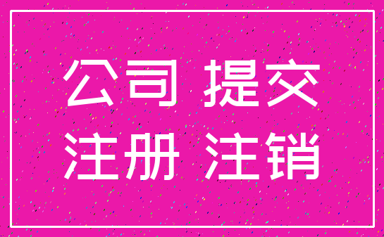 公司 提交_注册 注销