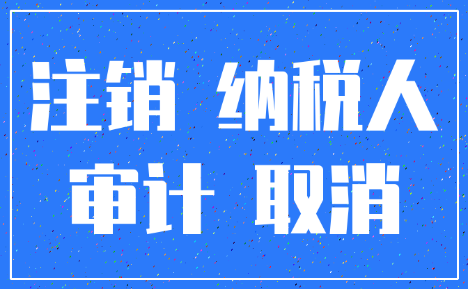 注销 纳税人_审计 取消