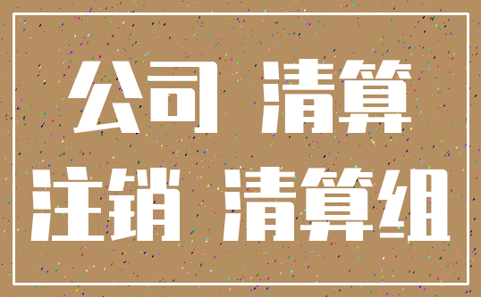公司 清算_注销 清算组