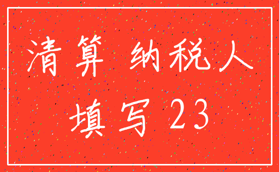 清算 纳税人_填写 23