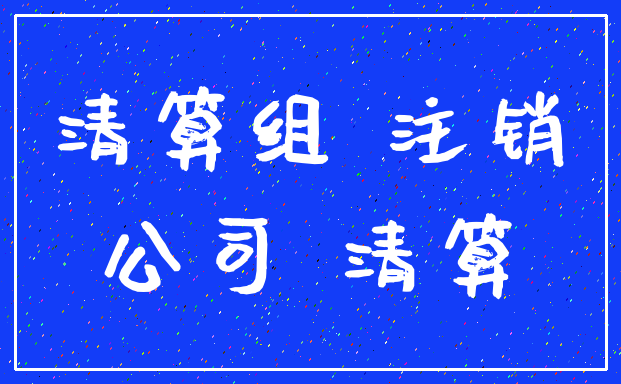 清算组 注销_公司 清算