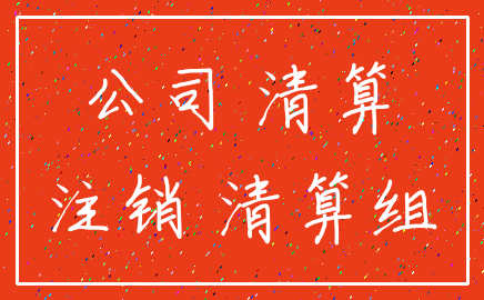 公司 清算_注销 清算组