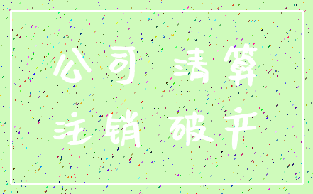 公司 清算_注销 破产
