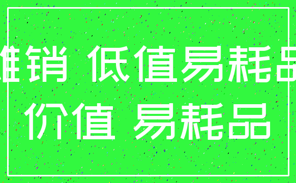 摊销 低值易耗品_价值 易耗品