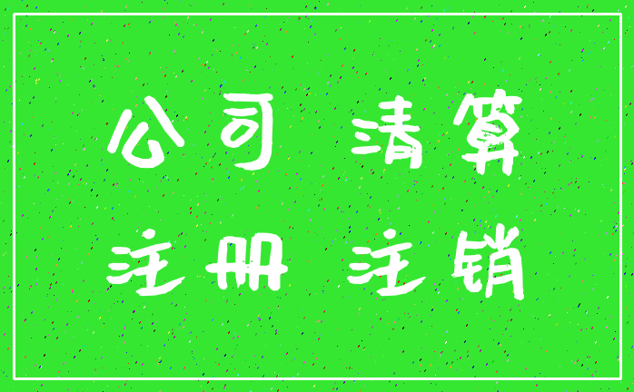 公司 清算_注册 注销