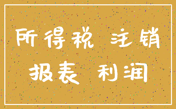 所得税 注销_报表 利润