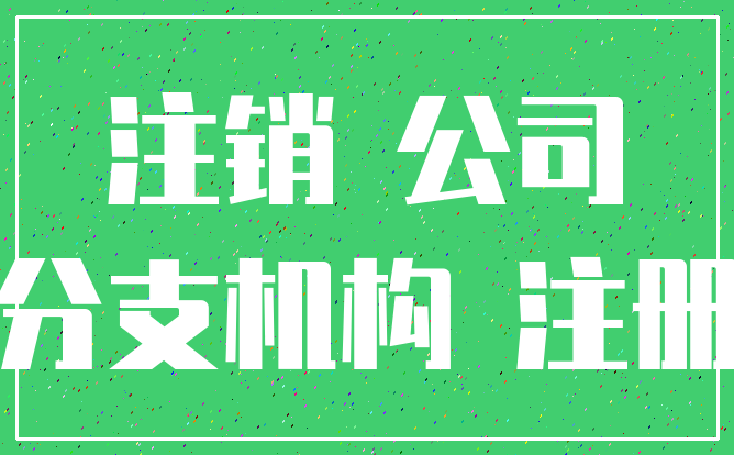 注销 公司_分支机构 注册