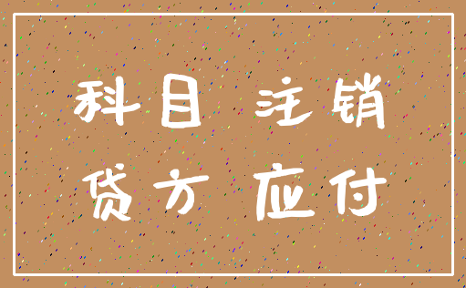 科目 注销_贷方 应付